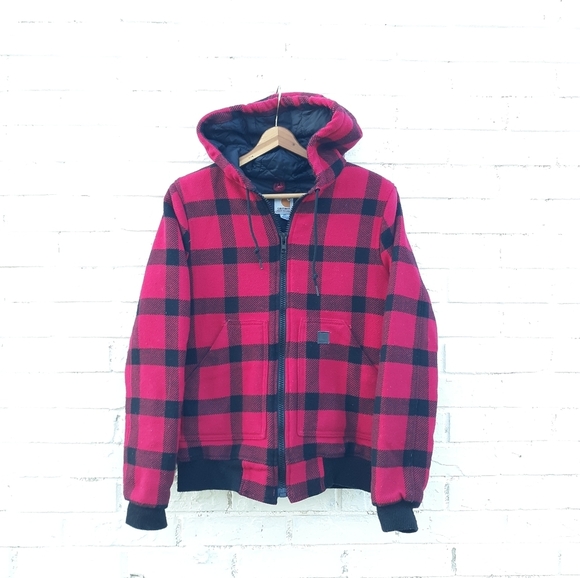 Carhartt Buffalo Check Wool Blend Coat XS - Picture 2 of 7